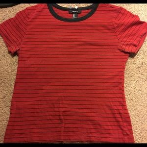 Red and Black Crop Top